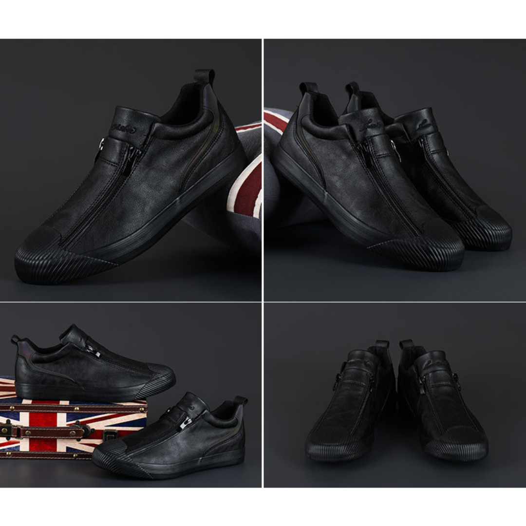 Schwarze Komfortschuhe für Herren, stylisch & elegant, perfekt als Alltagsschuh.