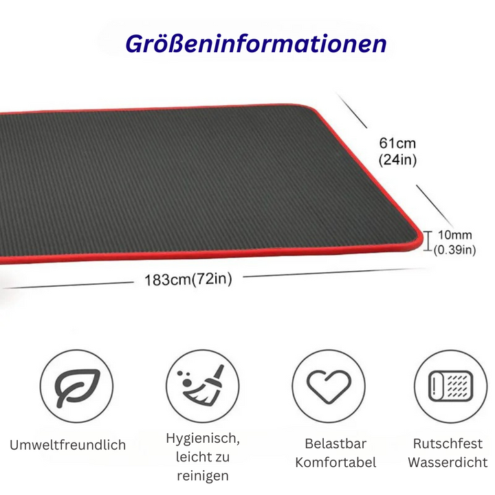 Rosa rutschfeste Fitnessmatte, extra dick, für effektives Training. Perfektes Sportzubehör mit Komfort & Gelenkschutz.