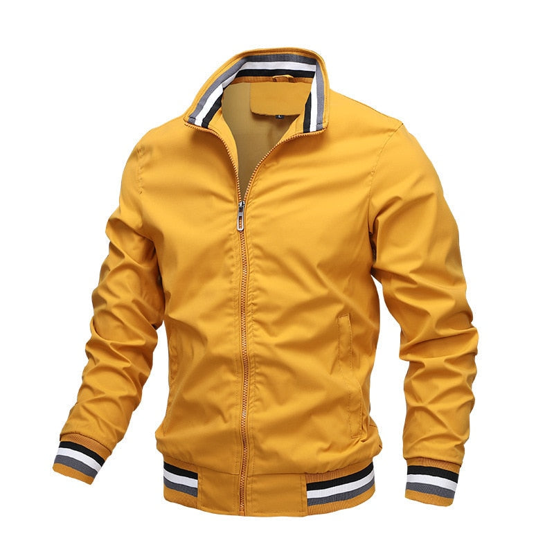 Weiße Herren Übergangsjacke, stilvolle Freizeitjacke, perfekt für den casual Look im Frühling.