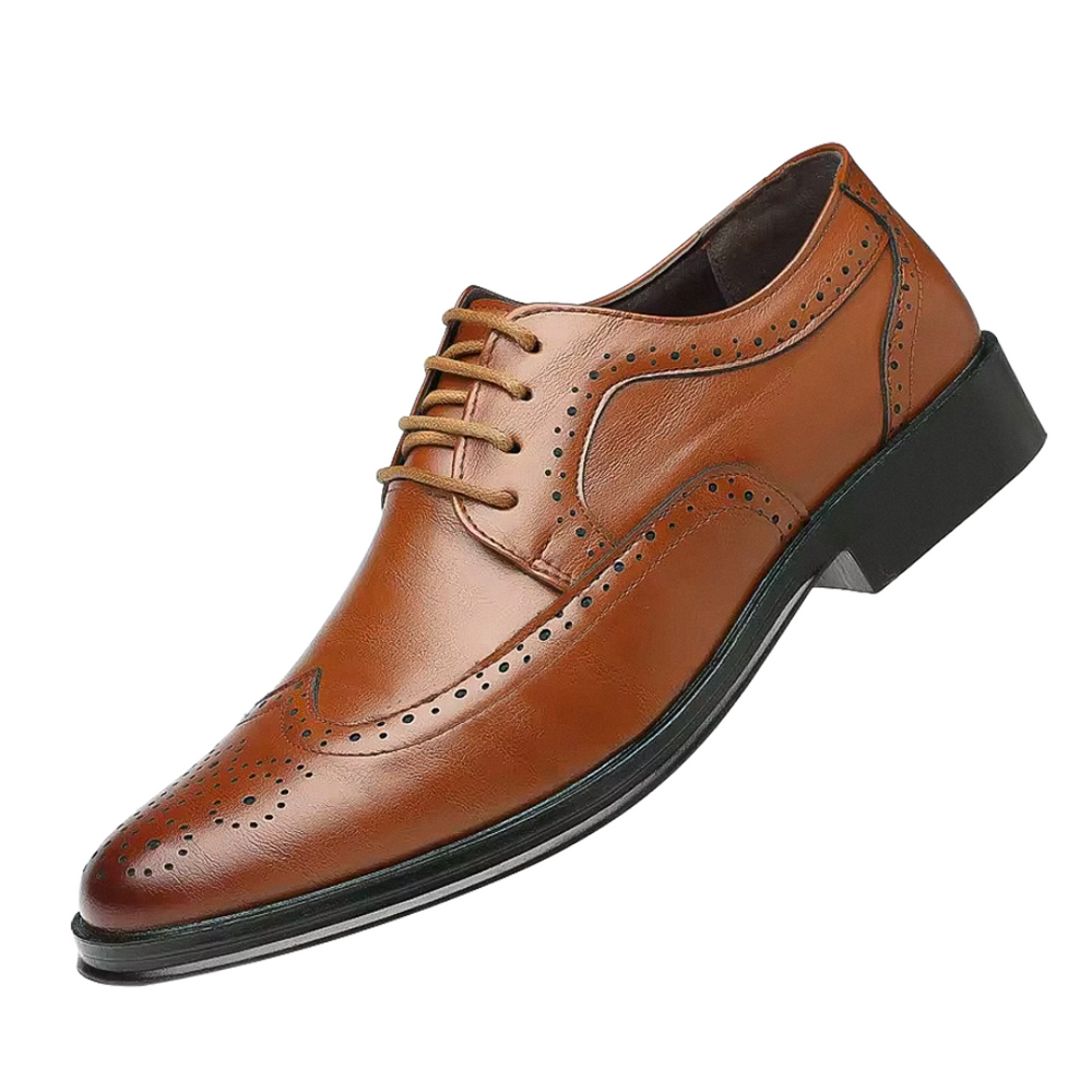 Klassische Herren Business Schuhe in Dunkelbraun, stilvoll und komfortabel, ideal für Anzug und Büroalltag.