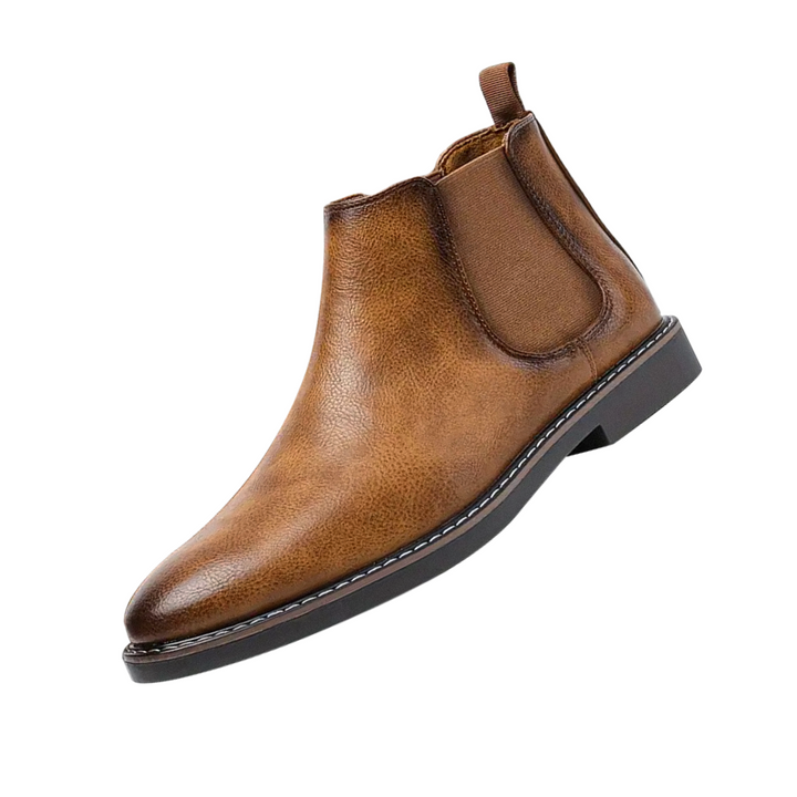 Elegante Herren Chelsea Boots aus hochwertigem Wildleder in Dunkelbraun, bequeme Business & Casual Schuhe.