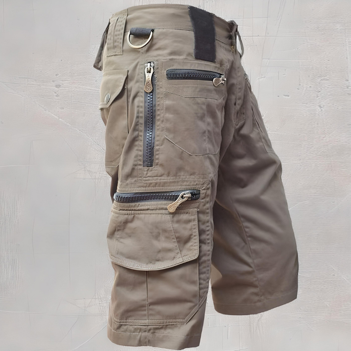 Khaki Taktische Shorts für Männer, funktionell & strapazierfähig, perfekt für Outdoor & Wandern.