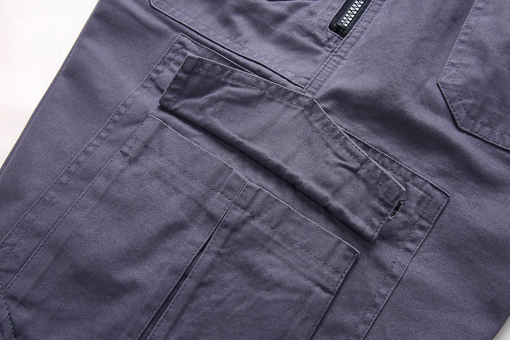 Robuste schwarze Herrenshorts, taktisches Design für Outdoor-Aktivitäten & bequemen Sommer-Look.