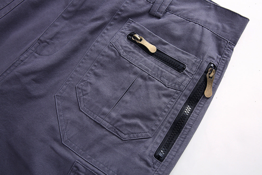 Schwarze Herren Taktik-Shorts, Cargo-Stil, robust für Outdoor, Wandern & Sommer-Freizeitaktivitäten.