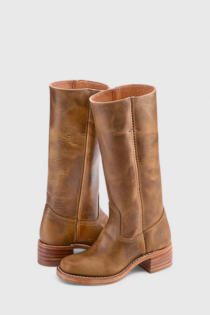 Vielseitige schwarze Kniehohe Schlupfstiefel für Damen, mit Blockabsatz, geeignet für Business & Freizeit.
