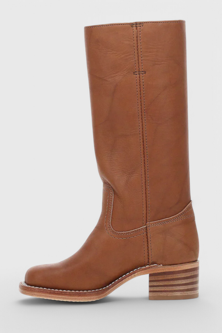 Kayla Damen Winterstiefel schwarz, kniehoch und elegant, mit praktischem Schlupf-Design.
