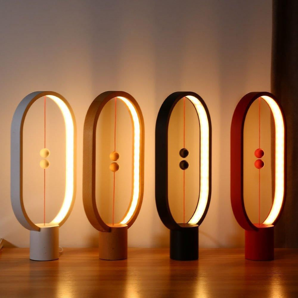 Minimalistische LED-Nachttischlampe mit einzigartigem Magnetschalter-Mechanismus, sanftes Licht.
