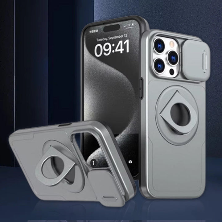 Robuste Schutzhülle für iPhone 15, 14, 13, 12, 11 mit Ständer & Magnetfunktion, blau.