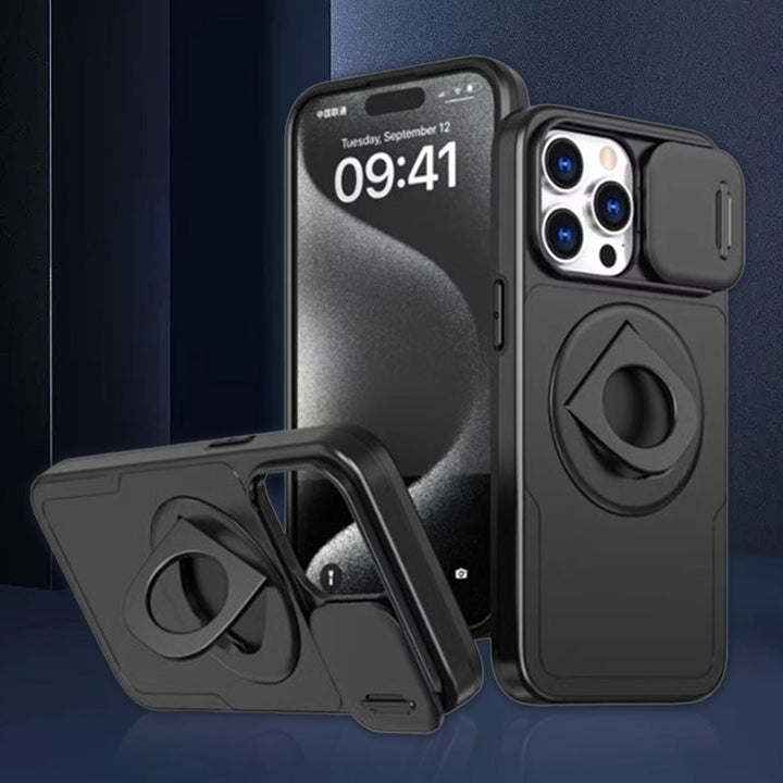 Vielseitige iPhone Schutzhülle mit Ständer & Magnet, stoßfest für iPhone 15/14, blau.