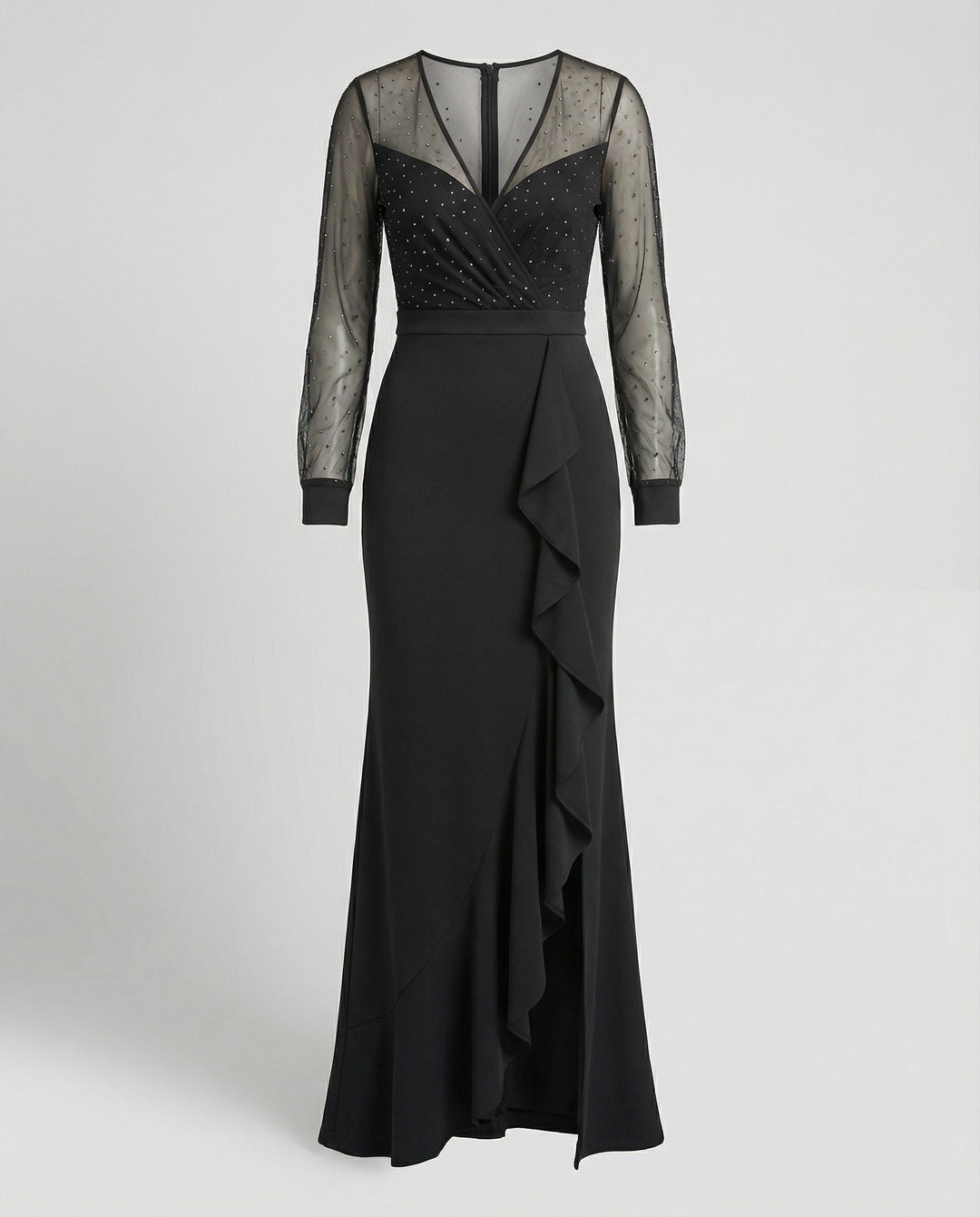 Glitzerndes schwarzes Pailletten-Ballkleid für Damen, festlich & glamourös, perfekt für unvergessliche Auftritte.