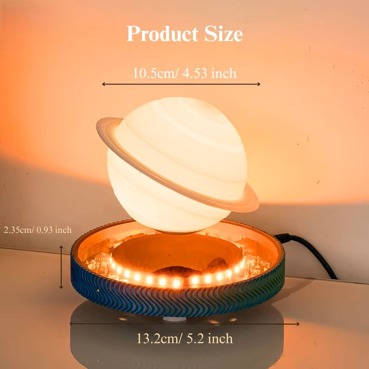 Futuristische Saturn Lampe als Nachtlicht. 3D-Planeten-Design, schwebend, mit sanften Lichtmodi für entspannte Abende.