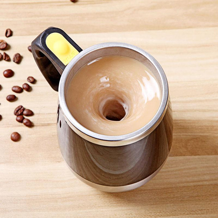 Selbstrührende Kaffeetasse aus Edelstahl, perfekt für Kaffee & Tee unterwegs im Büro oder auf Reisen.
