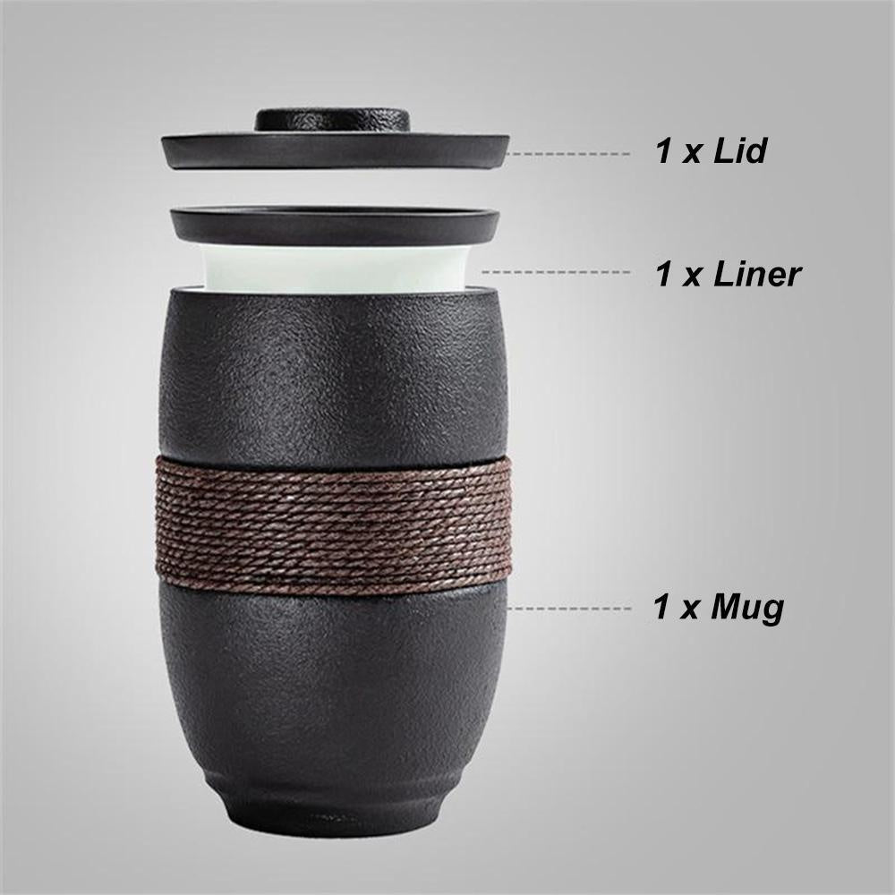 Perfekte Geschenkidee: Sencha Teebecher-Set mit Filter und Deckel für Teeliebhaber.