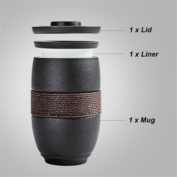 Perfekte Geschenkidee: Sencha Teebecher-Set mit Filter und Deckel für Teeliebhaber.