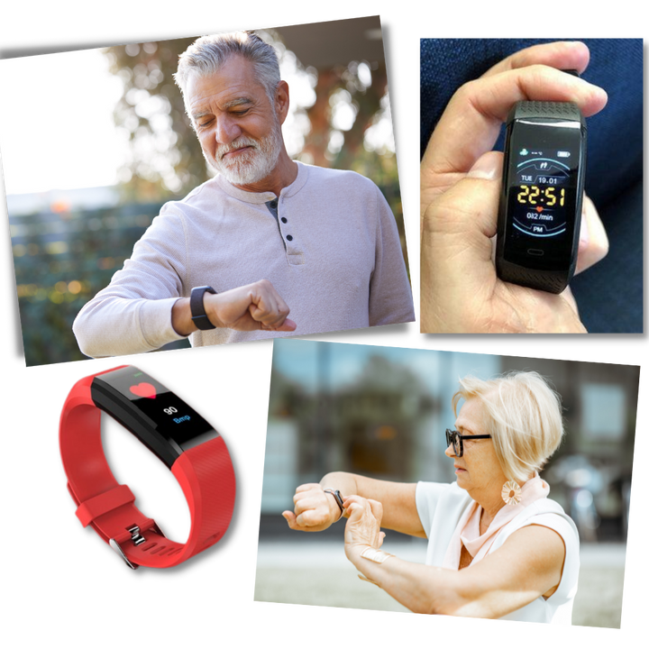 Gesundheits-Smartwatch für Senioren, überwacht Herzfrequenz, Blutdruck & Schlaf. Ideal für den Alltag.