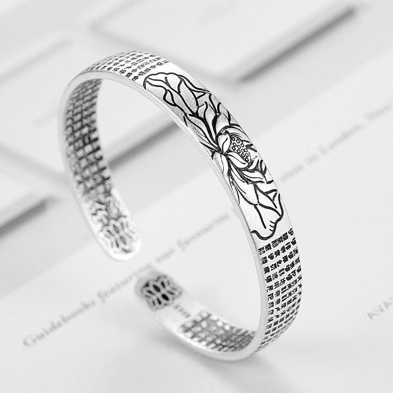 Elegantes Unisex Silber Lotus-Armband, S925. Symbolisiert Reinheit & innere Harmonie, spiritueller Schmuck.