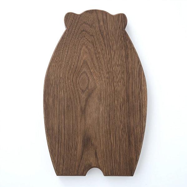Handgefertigte Holzplatte im Bären-Design. Vielseitig als Servier- & Schneidebrett.
