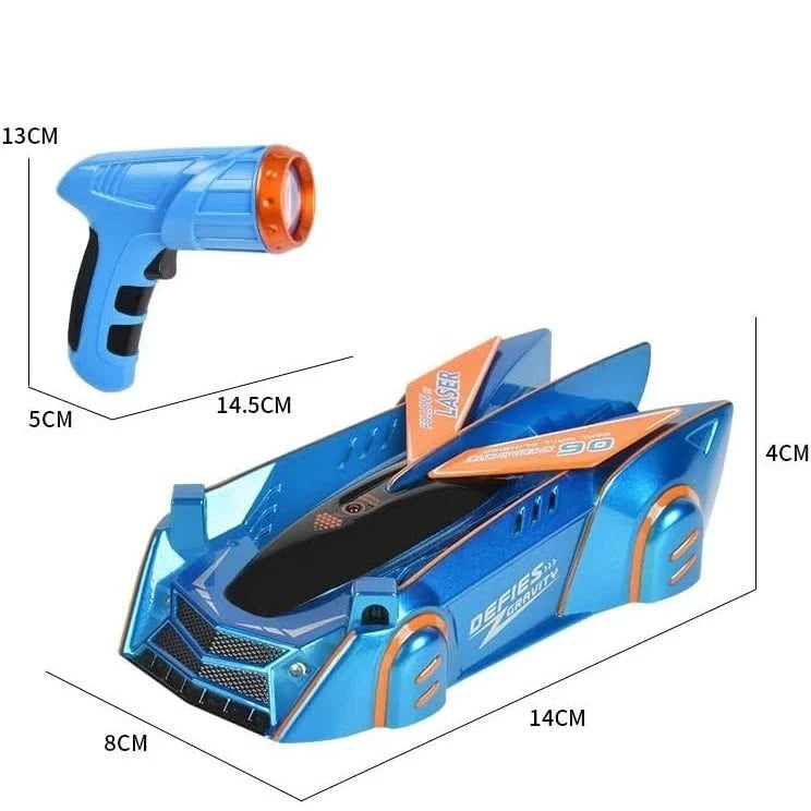 Kinder Deckenfahrer Laser Auto, trotzt der Schwerkraft. Wiederaufladbares RC Spielzeug für aufregende Fahrmanöver an Wänden.