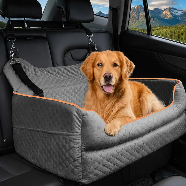 Sicherer Hunde-Autositz für große Hunde auf der Rückbank; ideal für sichere Autofahrten & Reisen.
