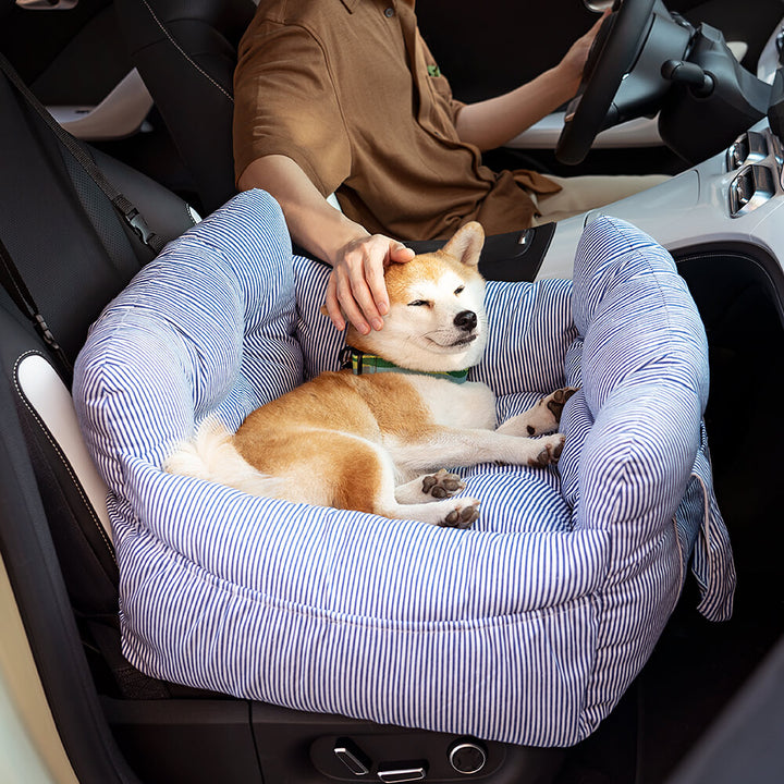 Hundeautositz, der Stöße abfedert und Schutz bietet.