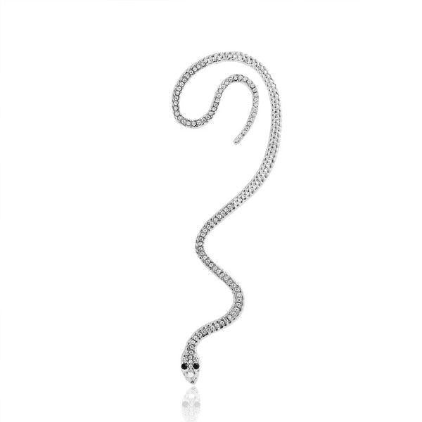 Elegante Damen Schlangenohrringe im Medusa Design mit Strass, perfekt als Statement Schmuck.