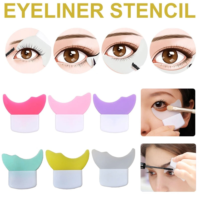 Saubere Make-up-Anwendung mit Silikon Augen-Schablone, schützt Haut vor Mascara-Flecken, präzises Ergebnis.