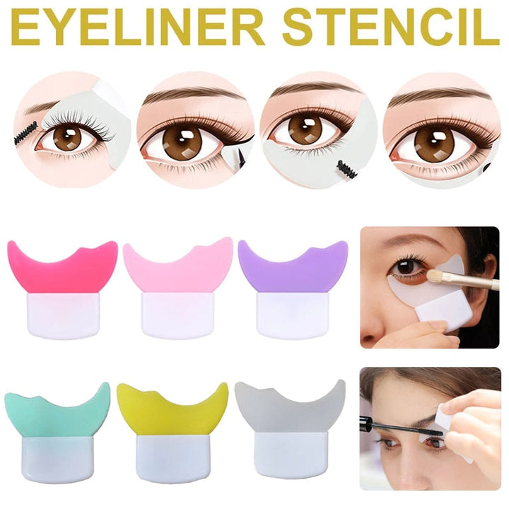 Saubere Make-up-Anwendung mit Silikon Augen-Schablone, schützt Haut vor Mascara-Flecken, präzises Ergebnis.
