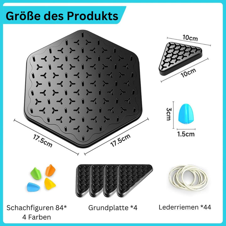 Interaktives Gummiband-Logikspiel & Denkspiel. Fördert strategisches Denken, Geometrie & kreative Problemlösung.