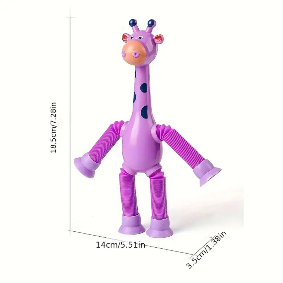 Geschenkidee für Kinder: Biegsames Giraffen Spielzeug mit Saugnäpfen; pädagogisch & unterhaltsam.