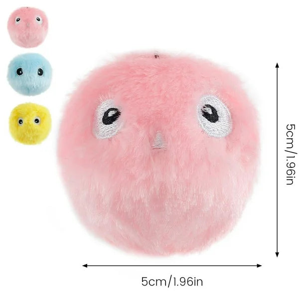 Weiche Plüsch-Spielbälle (3er Pack) für Katzen mit integrierten Tiergeräuschen. Fördert Jagdinstinkt der Hauskatze.