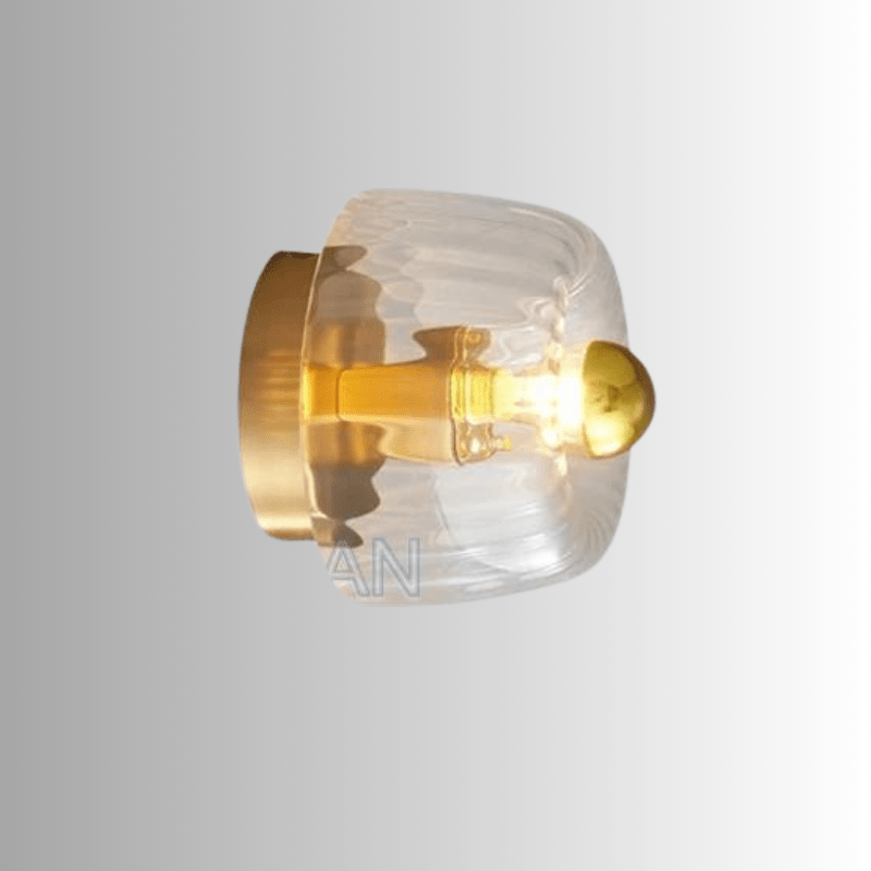 Hochwertige skandinavische Bauhaus Wandleuchte, Glas-Metall-Design für elegante Raumbeleuchtung.