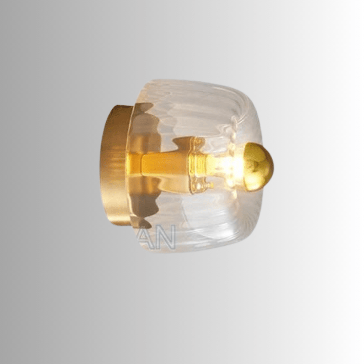 Hochwertige skandinavische Bauhaus Wandleuchte, Glas-Metall-Design für elegante Raumbeleuchtung.