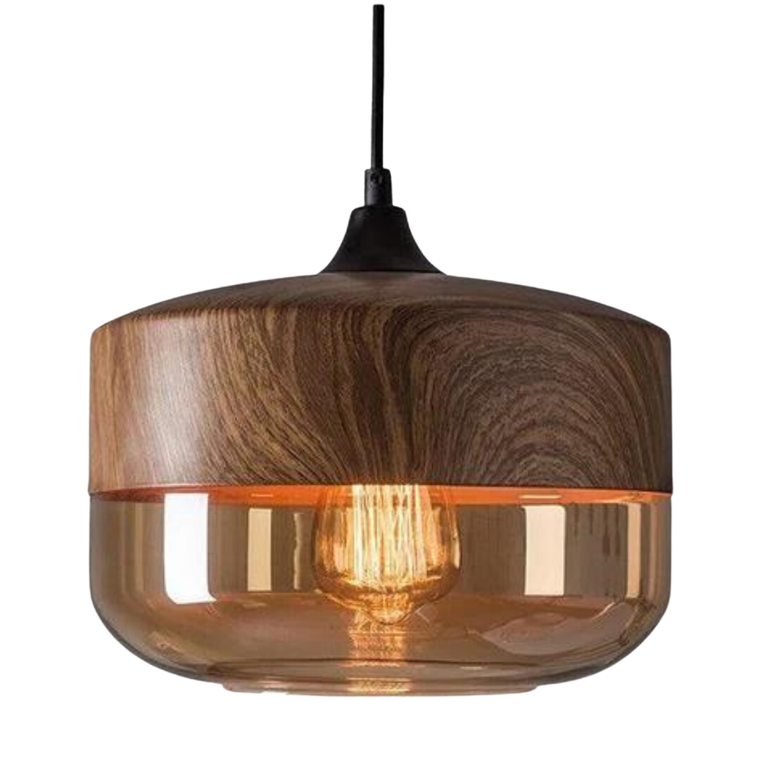 Minimalistische Holzlampe, ideal für Schlafzimmer und Esszimmer Beleuchtung.