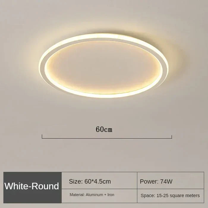Designer Deckenleuchte LED, skandinavisch, Glas-Metall, rund, für eine stilvolle Innenbeleuchtung.