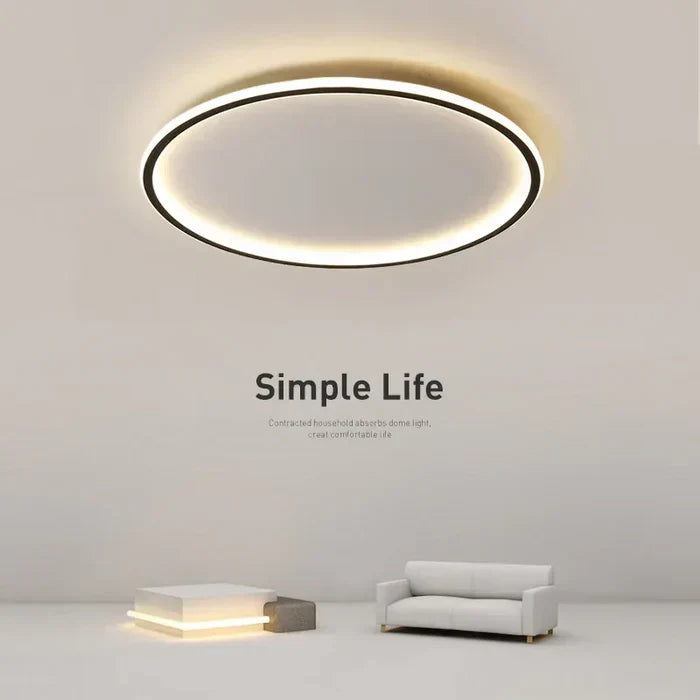 Moderne Deckenlampe, skandinavisch, LED, rund, dimmbar, schafft eine angenehme Lichtstimmung.
