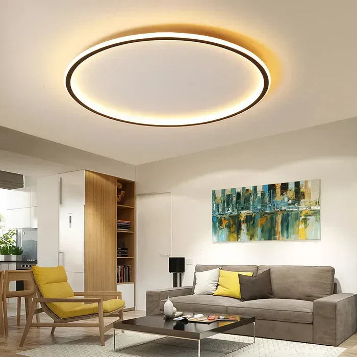 Runde moderne Deckenleuchte mit LED, dimmbar, perfekte Beleuchtung für Ihr Wohnzimmer.