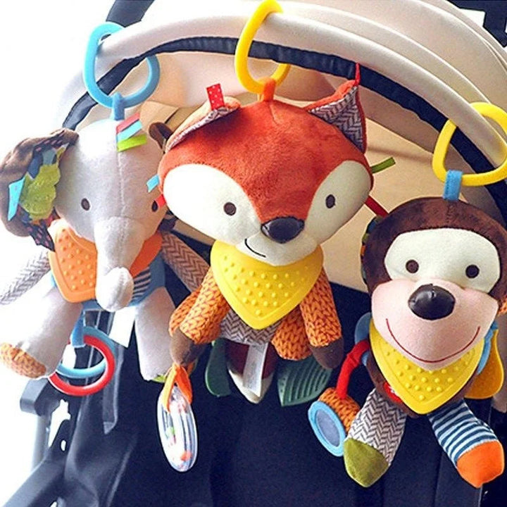Babyspielzeug Plüschtier mit Beißring & Rassel; sensorisches Spielzeug zur Entwicklung & Zahnungshilfe.
