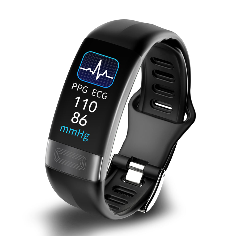 Smartes Gesundheitsarmband mit EKG-, Blutdruck- und SpO2-Monitor für umfassende Gesundheitsüberwachung.