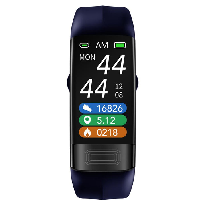 Modernes Smartes Armband mit Farbdisplay. Überwacht SpO2, EKG, Blutdruck und Aktivitäten.