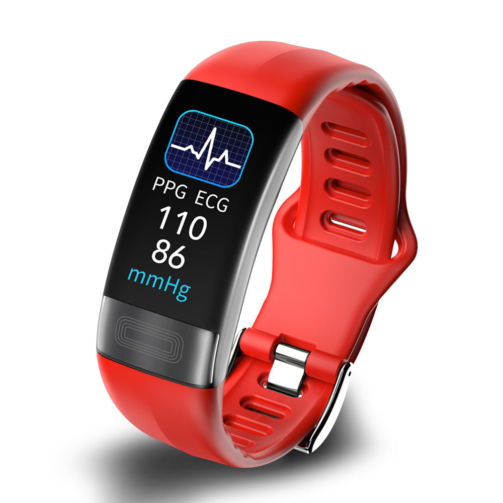 Smartwatch Gesundheitsarmband mit EKG, Blutdruck, SpO2 & Aktivitätstracker. Wasserdichtes Silikonband.