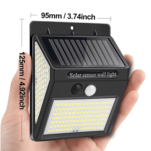 Sicherheits-Solarlicht mit Bewegungsmelder für den Außenbereich, 100 LEDs, wasserdichte Wandleuchte.