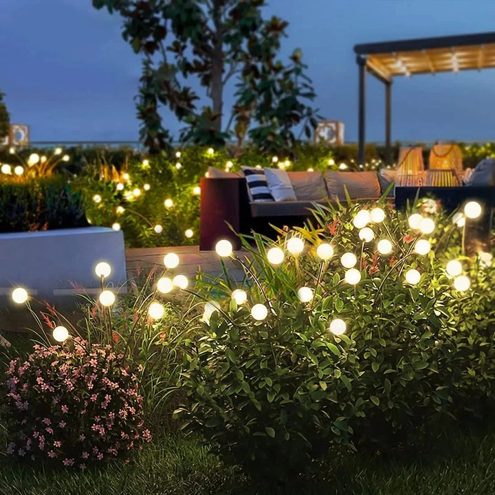 Solar-Glühwürmchen-Lichter für Garten, warmweiß. Stimmungs-LED-Außenbeleuchtung für magische Gartendeko.