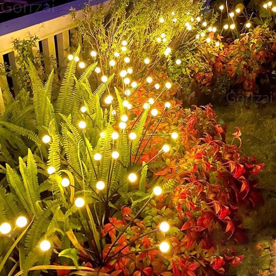 Umweltfreundliche Solar-Gartenlichter mit Glühwürmchen-Effekt. Einfache LED-Außenbeleuchtung für stimmungsvolle Deko.