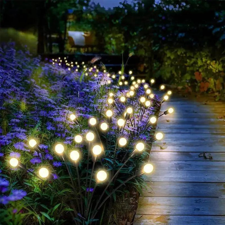 RGB Solar-Glühwürmchen-Lichter für den Garten. Dynamische LED-Außenbeleuchtung mit Farbwechsel für jede Party-Deko.