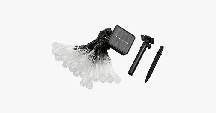 Umweltfreundliche Solar LED Lichterkette mit warmweissem Licht, zaubert funkelnden Glanz für Garten & Feiern.