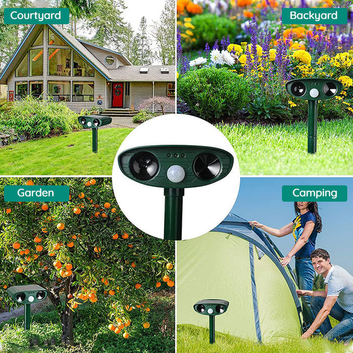 Effektive Solar-Waschbärabwehr mit Ultraschall. Schützt Garten & Hof vor Wildtieren und Schädlingen, outdoor-geeignet.