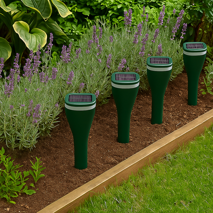 Solar Ultraschall Tiervertreiber für den Garten. Effektiver, umweltfreundlicher Schutz vor Maulwürfen und Wühlmäusen.