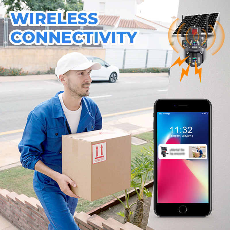 Hochauflösende 9MP WLAN Außenkamera mit Farb-Nachtsicht. PTZ-Funktion für lückenlose Gartenüberwachung.