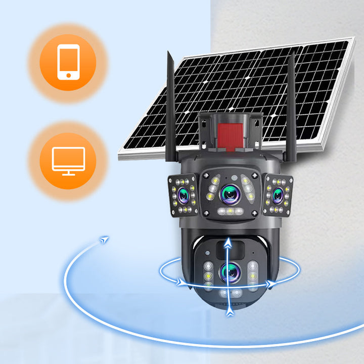 Robuste Solar WLAN Überwachungskamera für den Außenbereich mit 9MP, PTZ und Farb-Nachtsicht. Ideal für Ihr Zuhause.