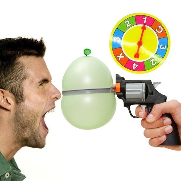 Spannendes Roulette Ballonpistolen Partyspiel für Gruppen, ein actionreiches Trinkspiel mit Nervenkitzel und Spaß.